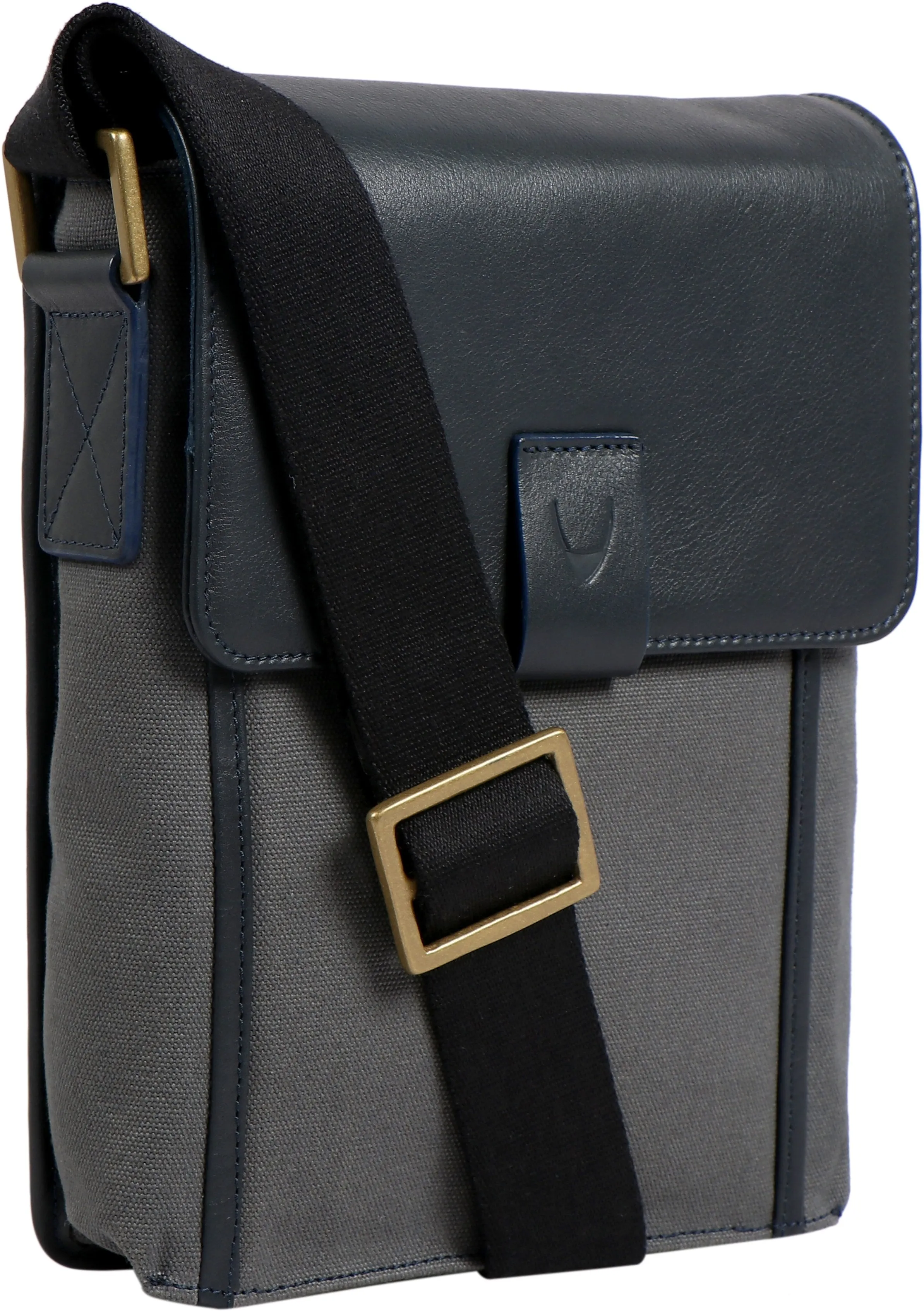 Aiden Genuine Leather & Canvas Mini Crossbody Messenger/Travel Bag / 10.5" iPad