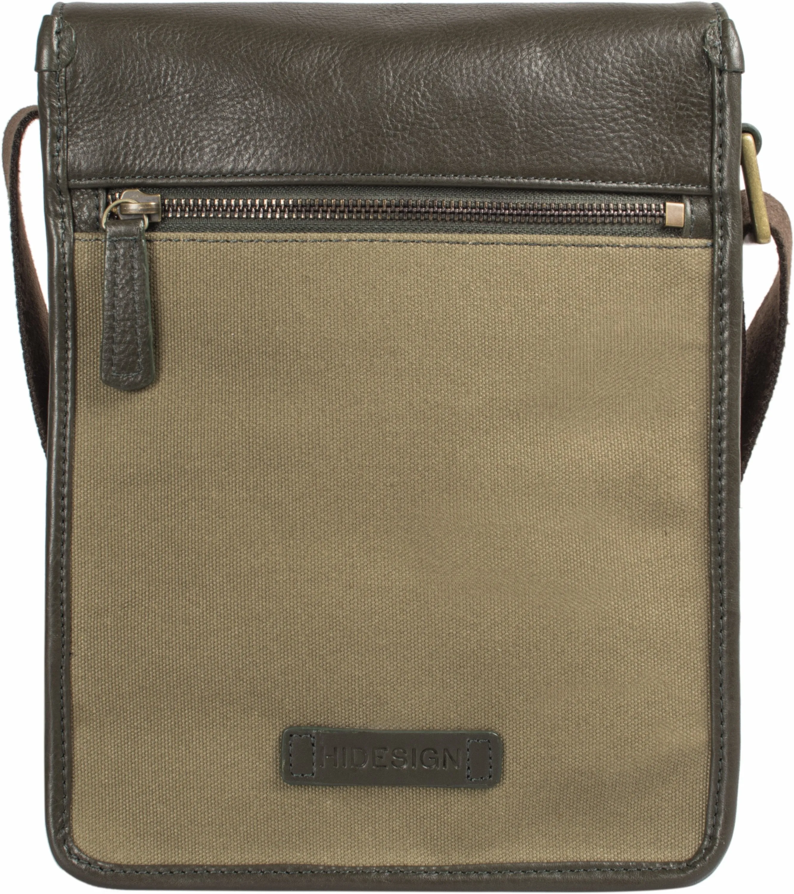 Aiden Genuine Leather & Canvas Mini Crossbody Messenger/Travel Bag / 10.5" iPad