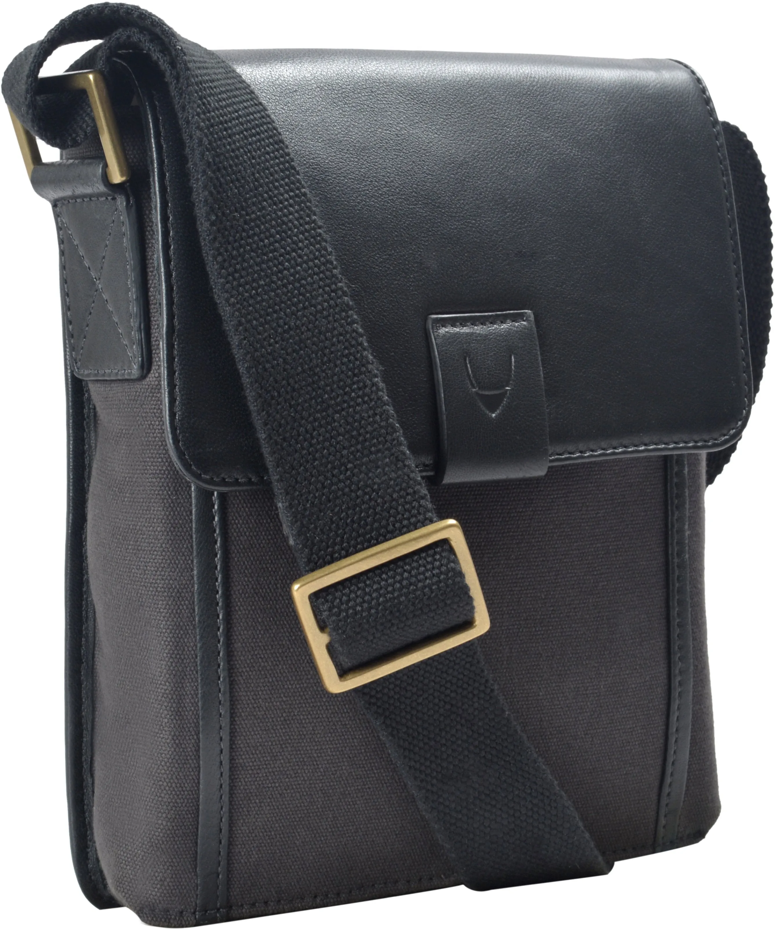 Aiden Genuine Leather & Canvas Mini Crossbody Messenger/Travel Bag / 10.5" iPad