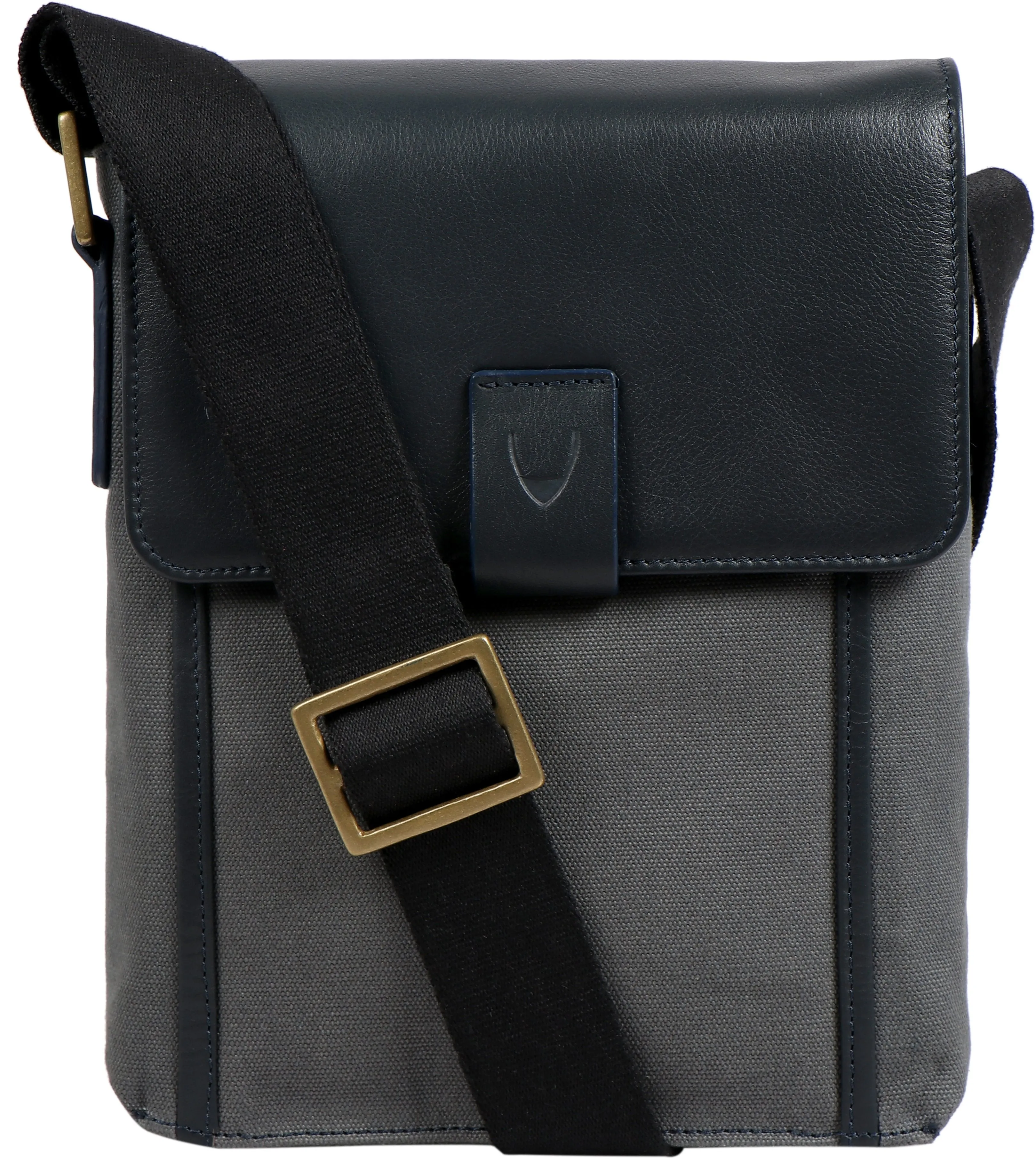 Aiden Genuine Leather & Canvas Mini Crossbody Messenger/Travel Bag / 10.5" iPad