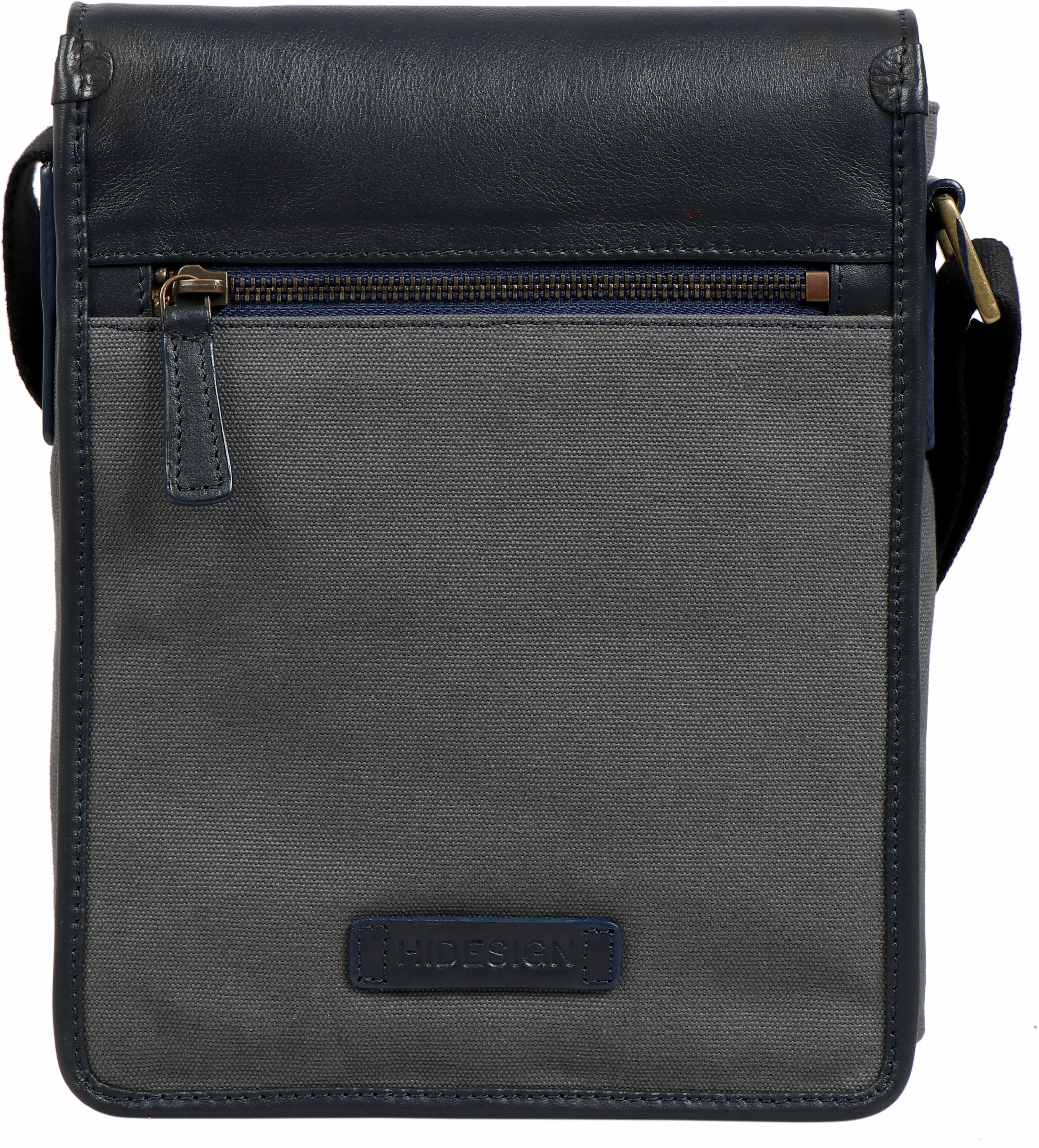 Aiden Genuine Leather & Canvas Mini Crossbody Messenger/Travel Bag / 10.5" iPad