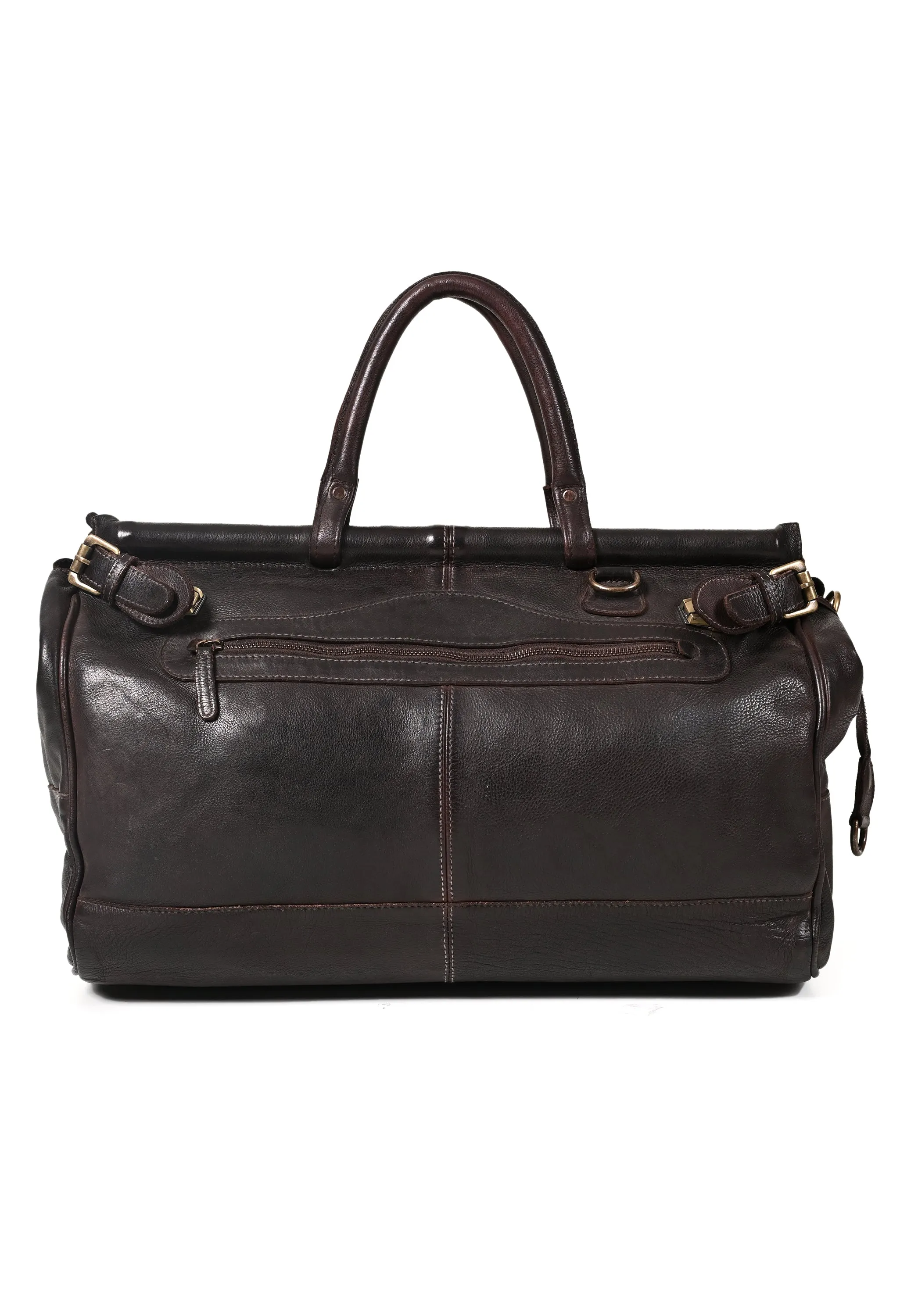 Art N Vintage Drifter: Real Leather Brown Duffle Bag