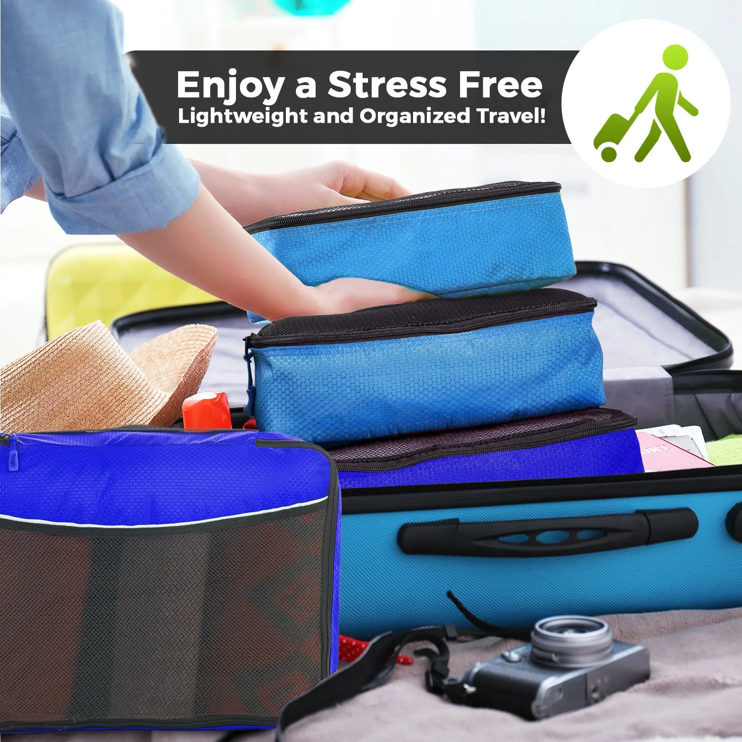 Bago Packing Cubes for Travel Bags - Luggage Organizer 7 pcs Set