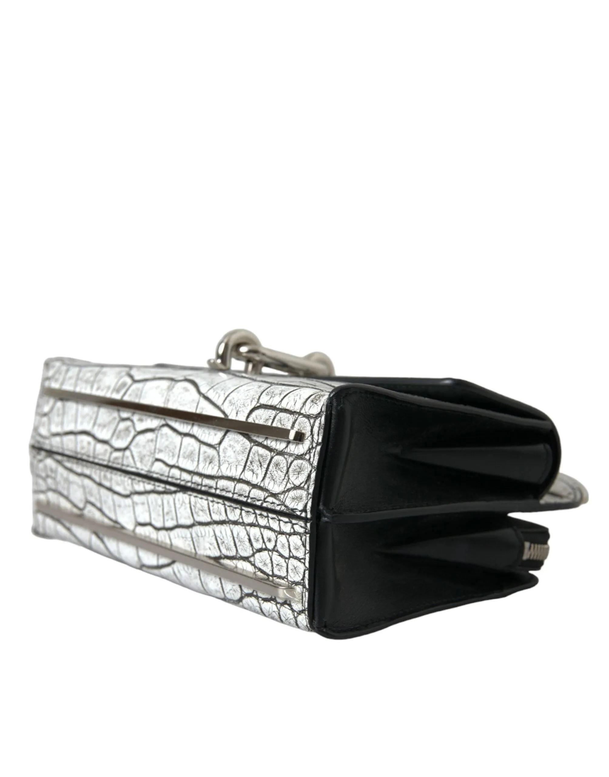 Balenciaga Gray Alligator Top Handle Mini Bag In Gris