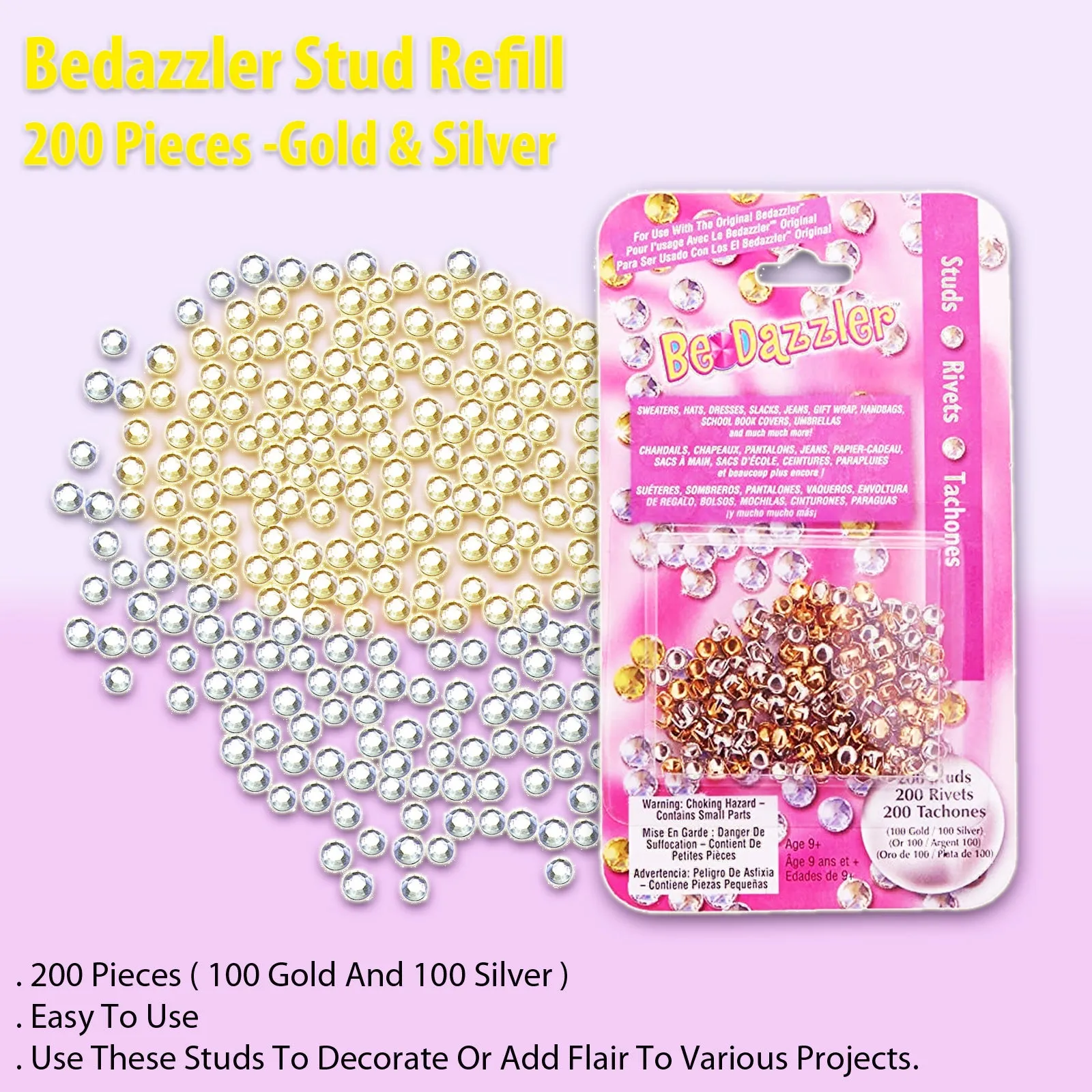 Bedazzler Stud Refill Pack – 200 Gold & Silver Pieces