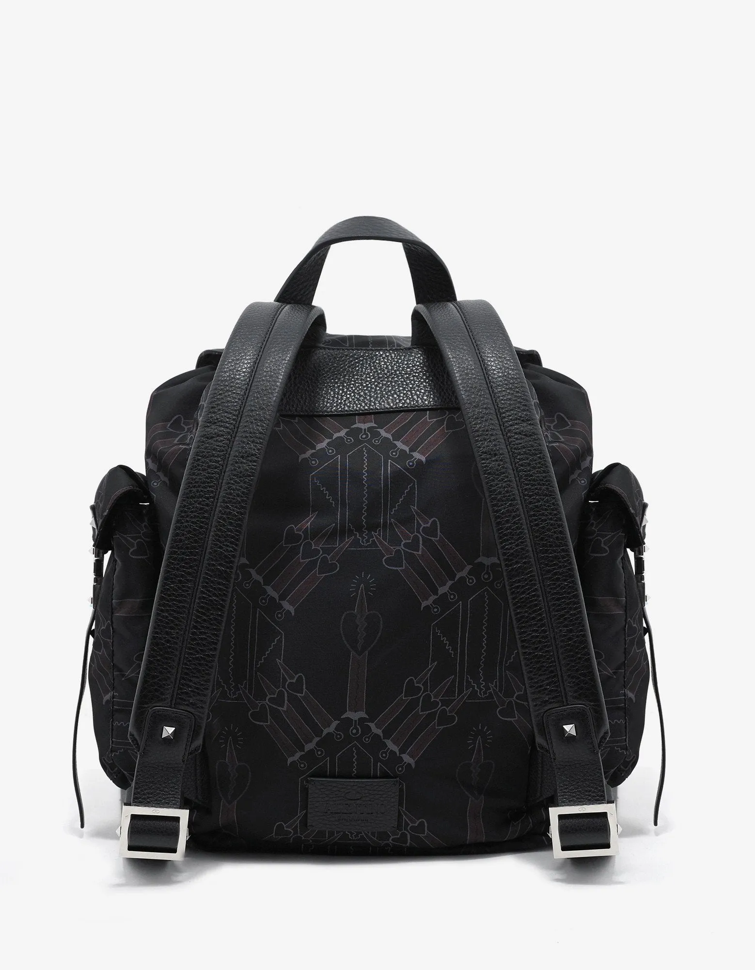 Black Loveblade Print Backpack