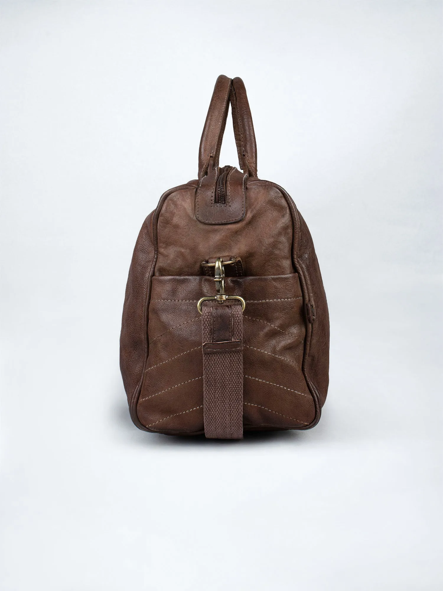 Brown Leather Weekender Bag