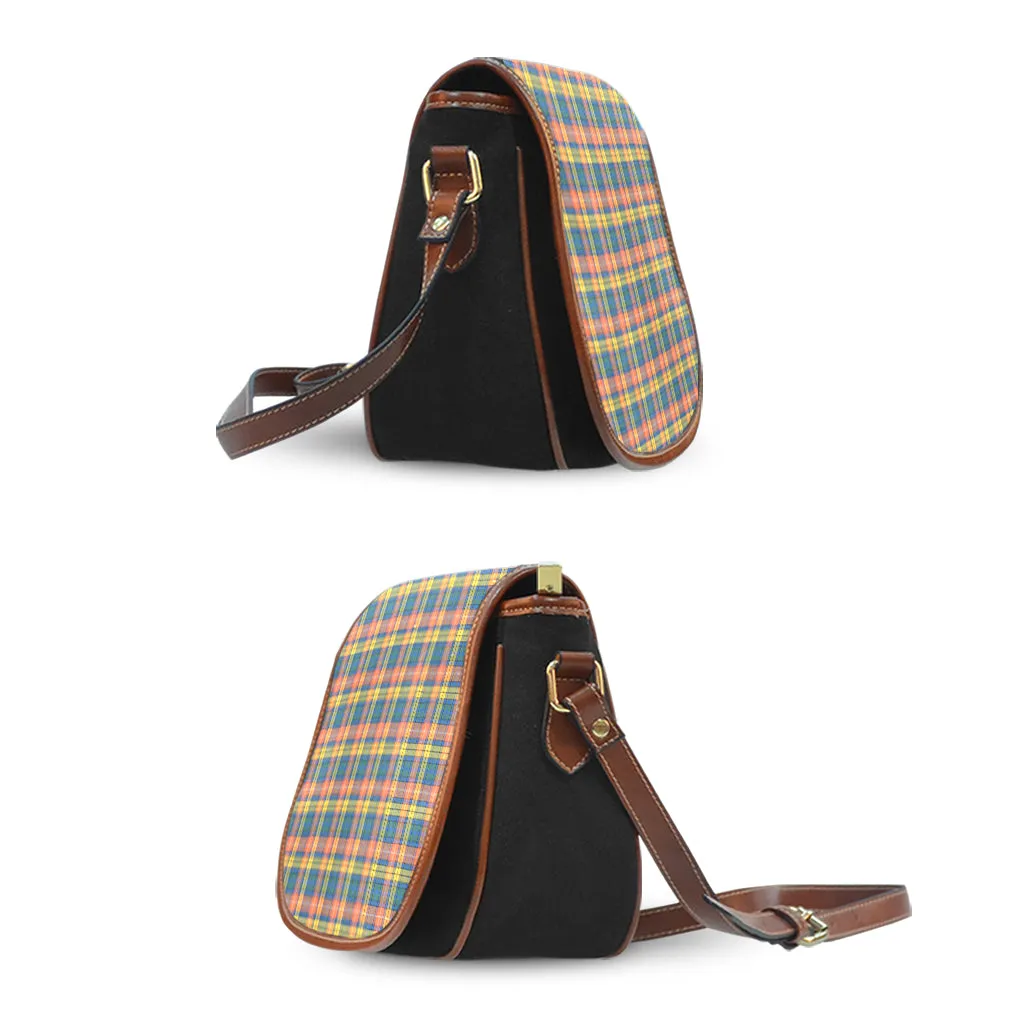 Vintage-Inspired Saddle Bag with Buchanan Ancient Tartan Pattern