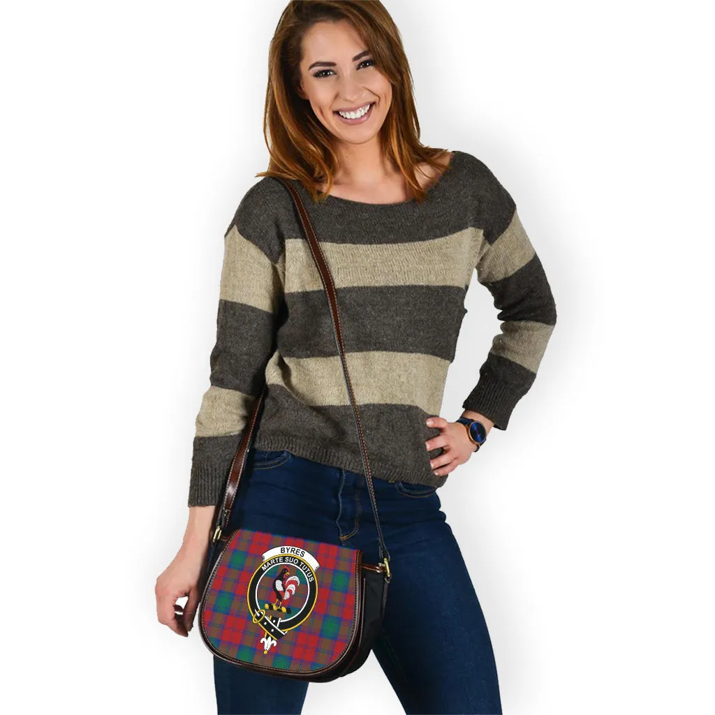 Byres (Byses) Tartan Saddle Bag with Family Crest