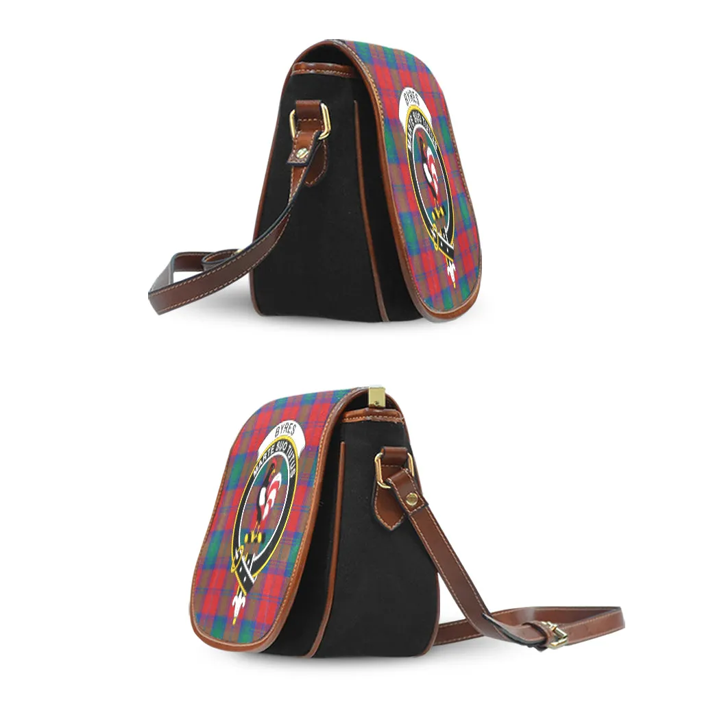 Byres (Byses) Tartan Saddle Bag with Family Crest