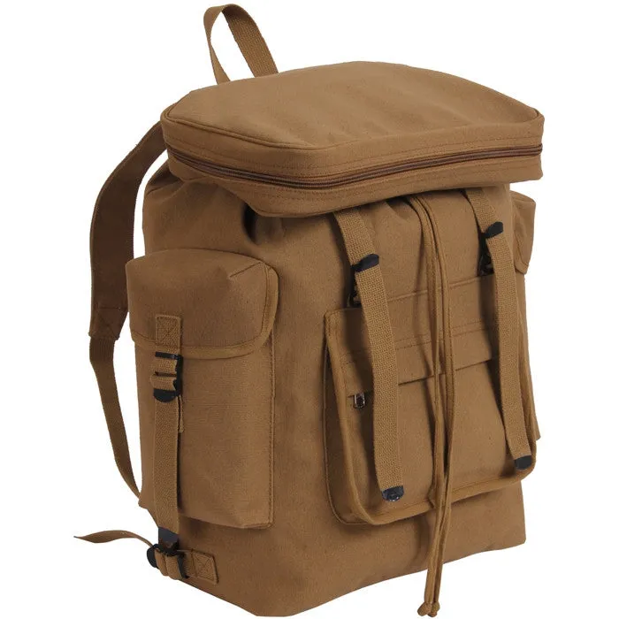 Coyote Brown - Canvas European Style Rucksack Backpack