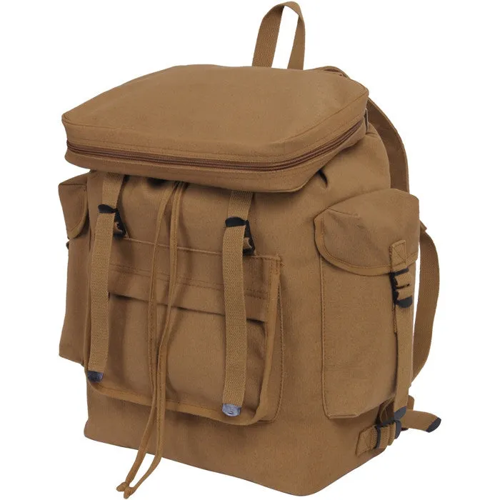 Coyote Brown - Canvas European Style Rucksack Backpack