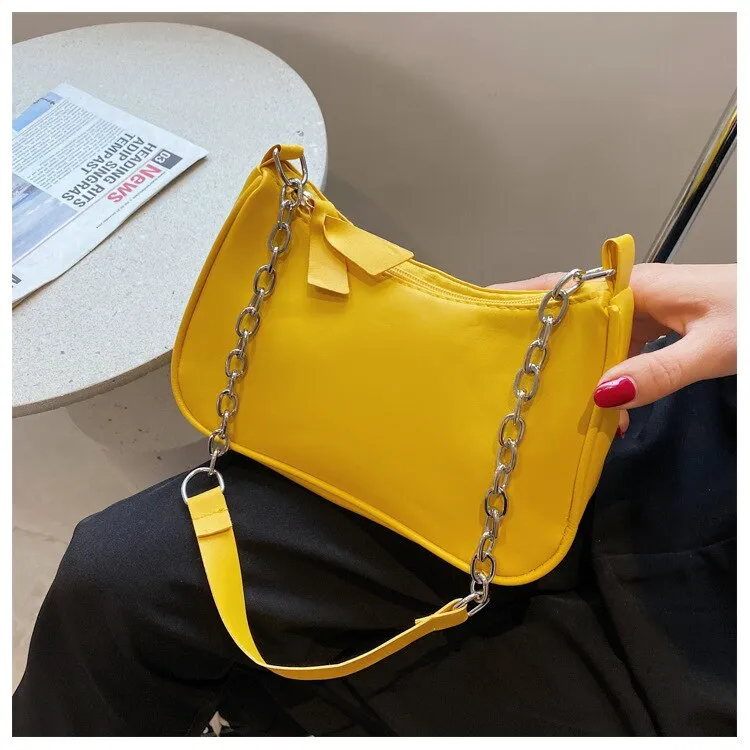 Darianrojas Soft PU Leather Women Purple Underarm Bag Retro Solid Color Ladies Handbags Fashion Design Girls Small Shoulder Bags