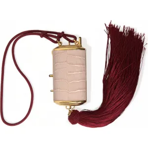 Dolce & Gabbana Exotic Pink Leather Mini Mirror Bag with Tassel