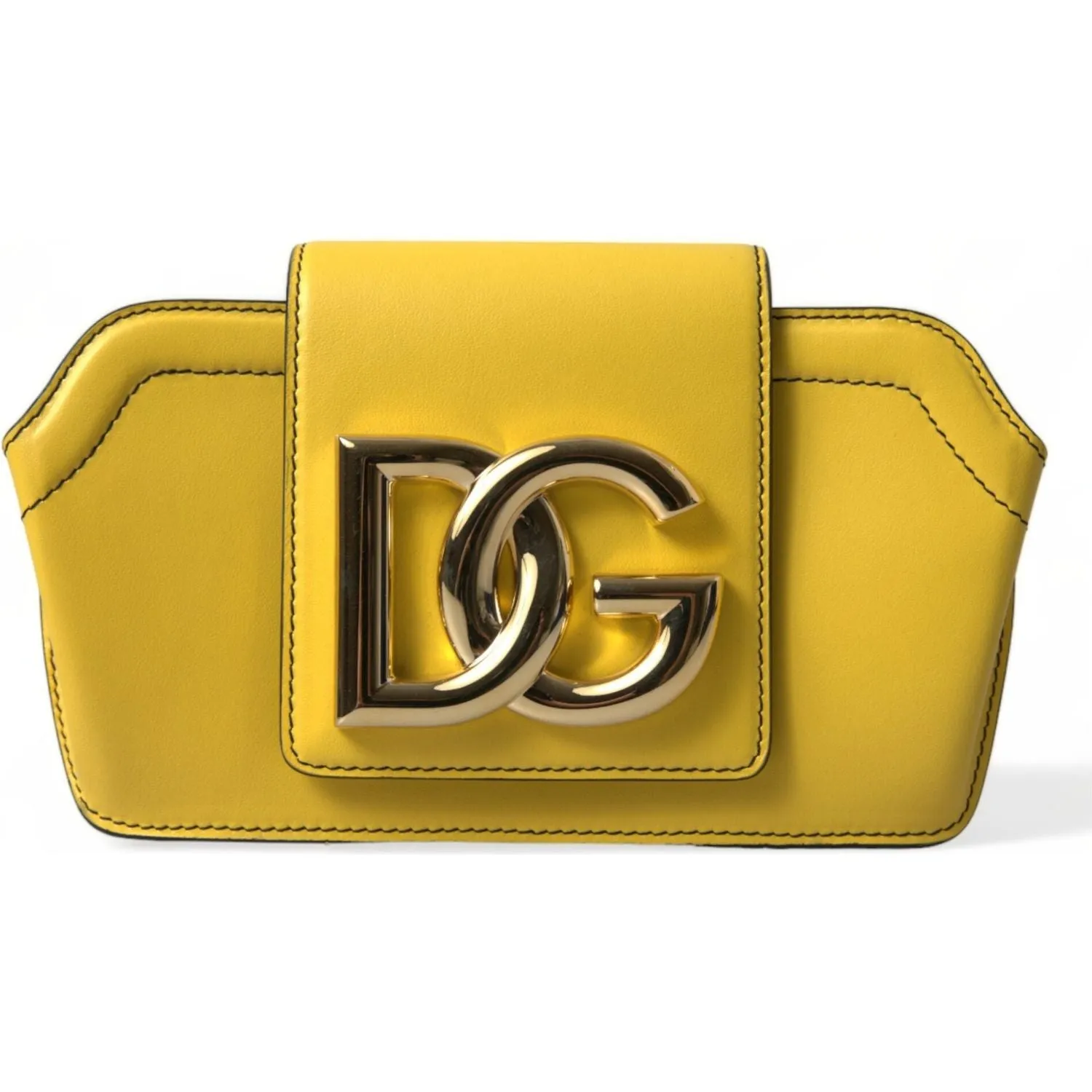 Dolce & Gabbana Exquisite Yellow Leather Eyewear Case