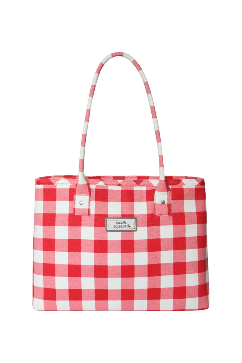 Earth Squared Spring Gingham Tote Bag