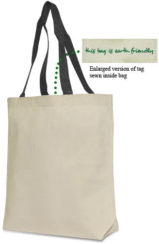 eco friendly jennifer cotton canvas tote (natural/black) Case of 72