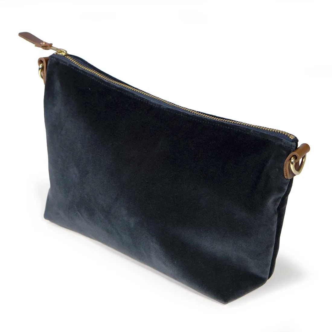 Everyday Velvet Clutch- Petrol