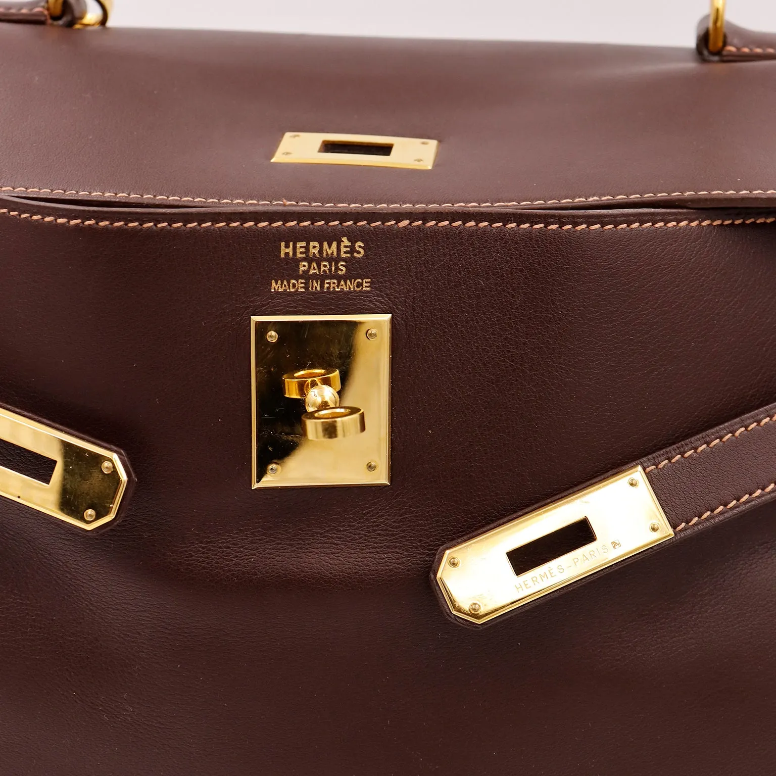 Hermes Kelly 35 Retourne in Havane Gulliver Leather with Rose Poudre Stitching