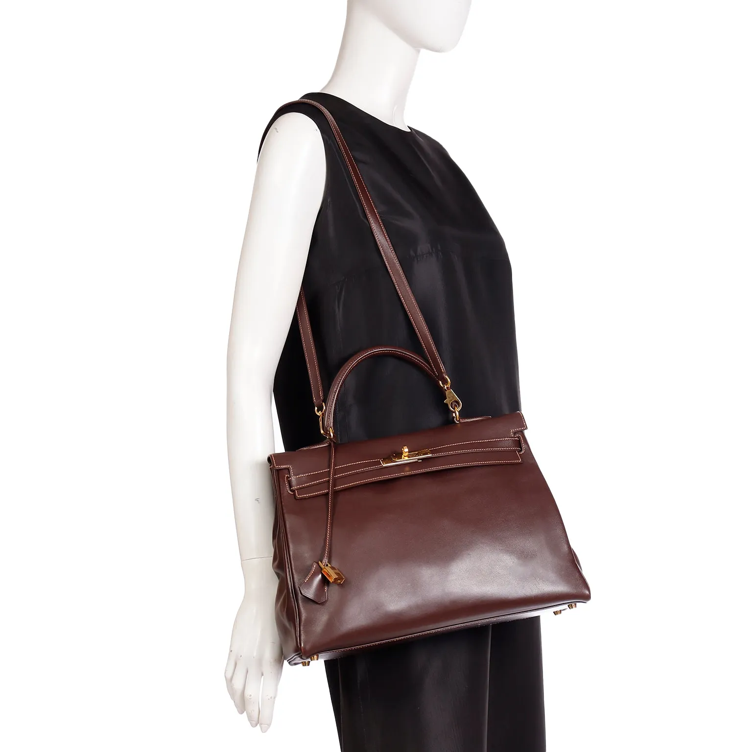 Hermes Kelly 35 Retourne in Havane Gulliver Leather with Rose Poudre Stitching