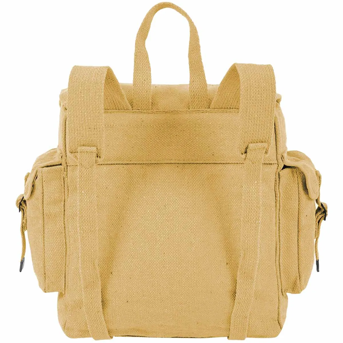 Highlander Beige Canvas Webbing Backpack with Pockets - 18L