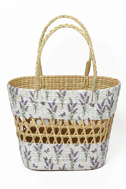 Kauna Grass Lavender Handwoven Basket