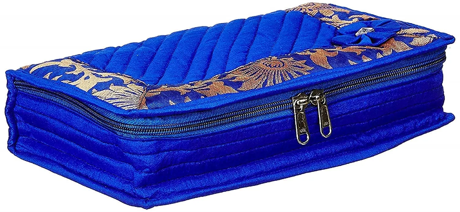 Kuber Industries Cotton Jewellery Organiser, Blue