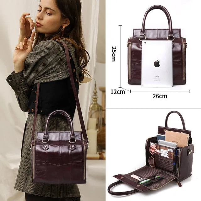 Multifunction Large Soft Handbag Genuine Leather Shoulder Crossbody Bag for Women 2019 Ladies Luxury Tote