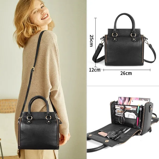 Multifunction Large Soft Handbag Genuine Leather Shoulder Crossbody Bag for Women 2019 Ladies Luxury Tote