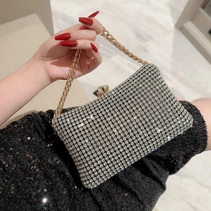 New Rhinestones Handbags For Female Diamonds Shoulder Bag High Quality Purse Women's Crossbody Bag Luxury Shining Evening Bag