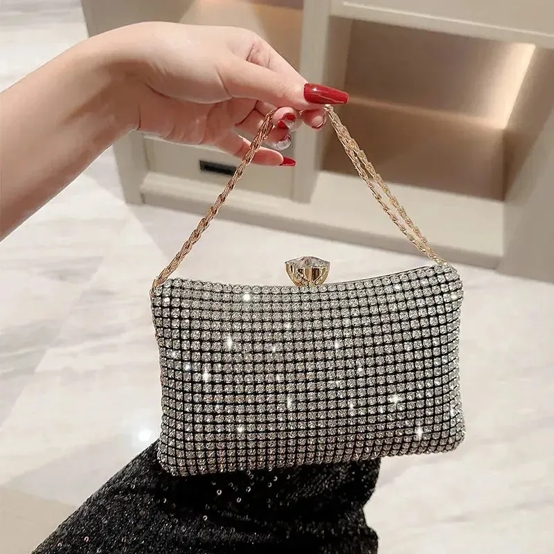 New Rhinestones Handbags For Female Diamonds Shoulder Bag High Quality Purse Women's Crossbody Bag Luxury Shining Evening Bag