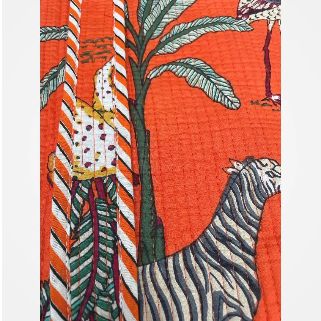 Orange Jungle print tote Bag