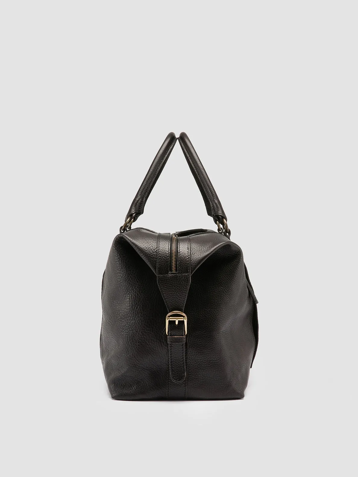 RARE 045 - Black Leather Travel Bag