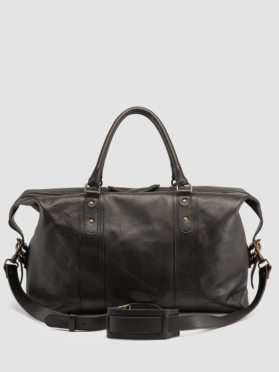 RARE 045 - Black Leather Travel Bag