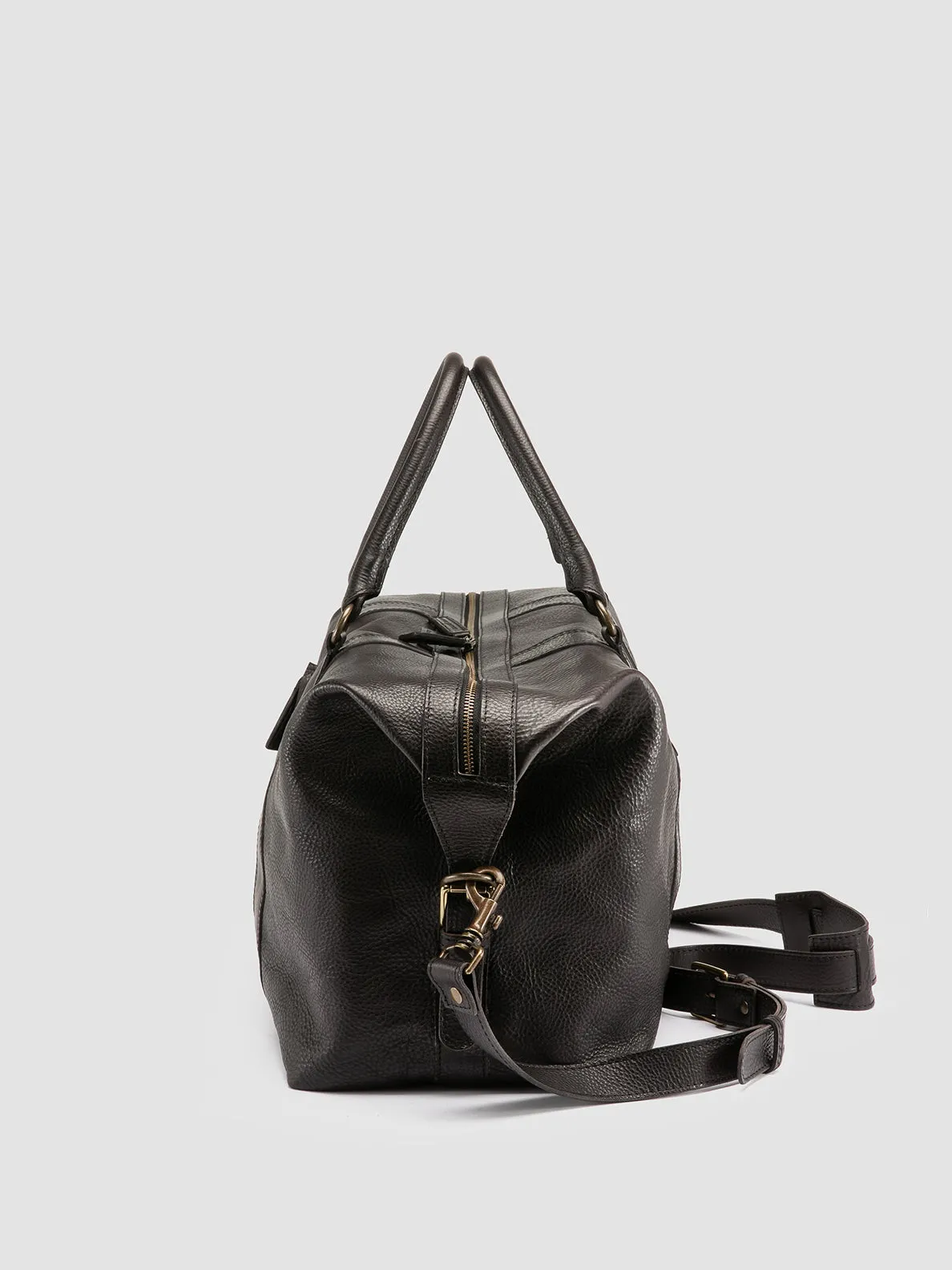 RARE 045 - Black Leather Travel Bag