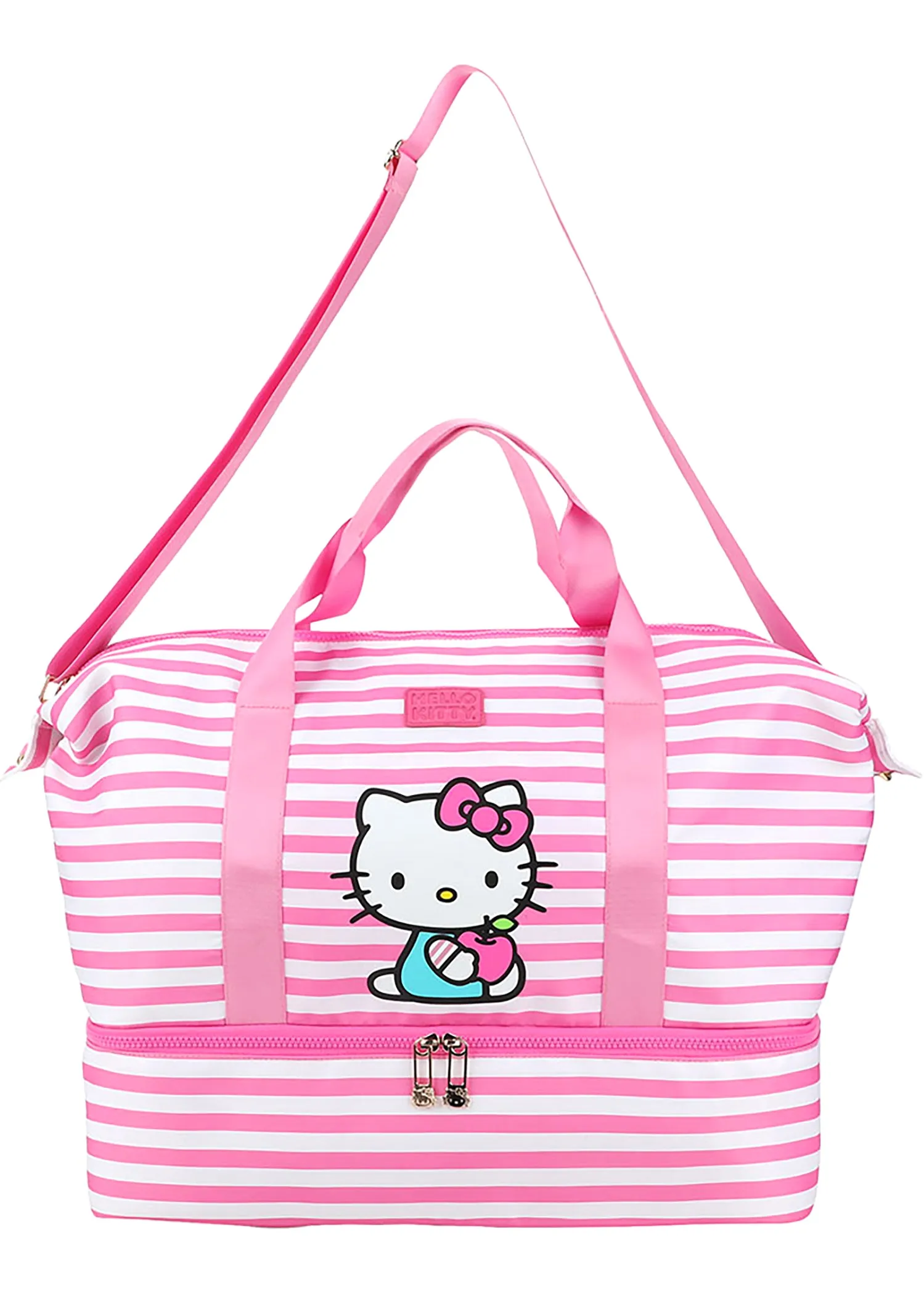 Sanrio Hello Kitty Pink Stripe Travel Weekender Bag