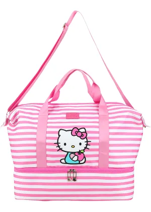 Sanrio Hello Kitty Pink Stripe Travel Weekender Bag