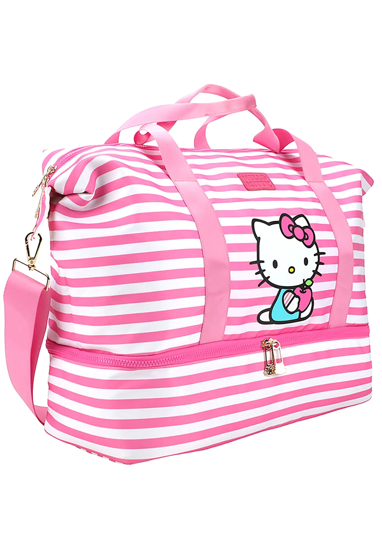 Sanrio Hello Kitty Pink Stripe Travel Weekender Bag