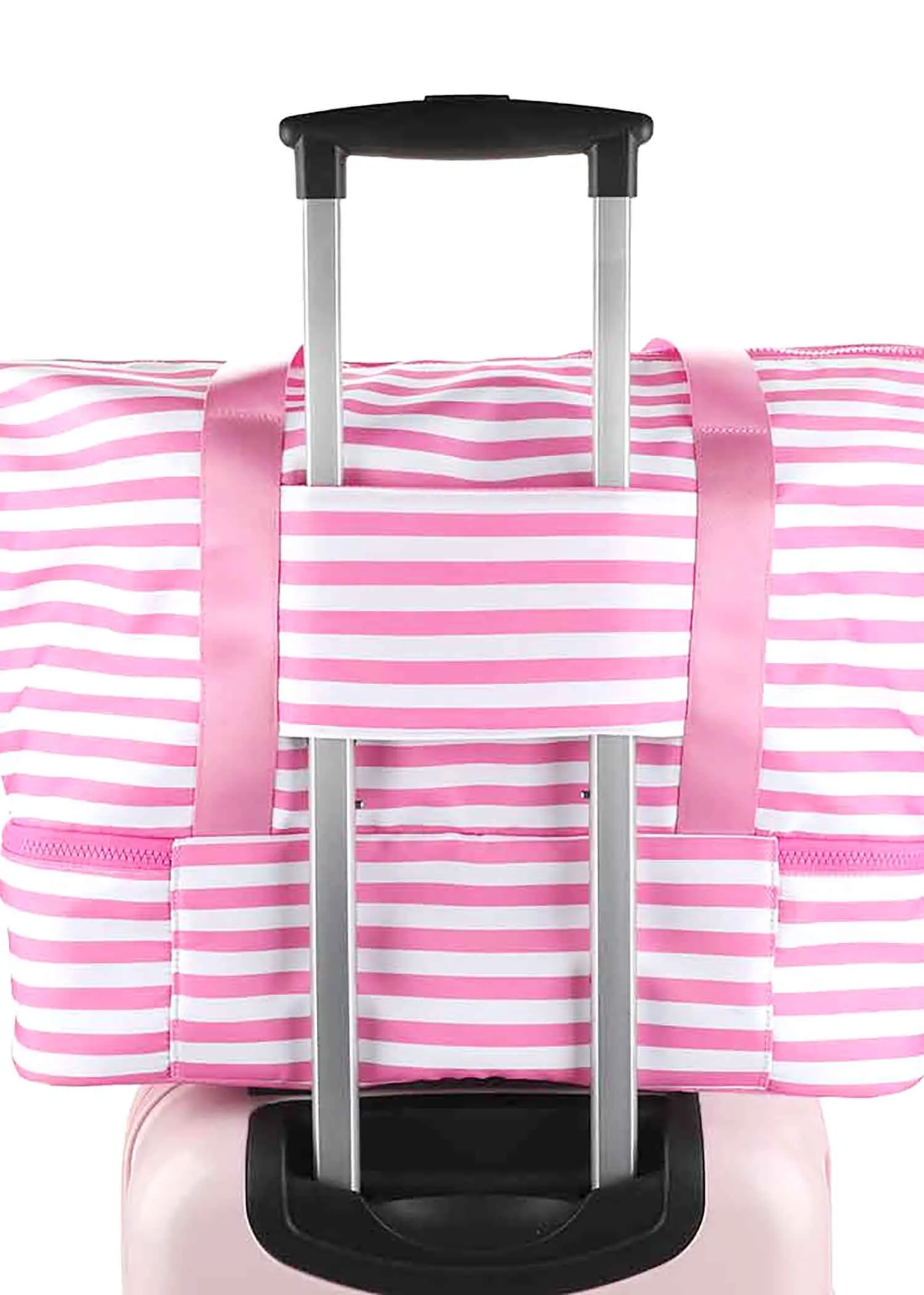 Sanrio Hello Kitty Pink Stripe Travel Weekender Bag