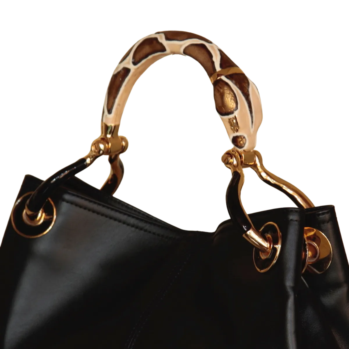 SNAKE SMALL BAG WITH BLACK NAPPA LEATHER