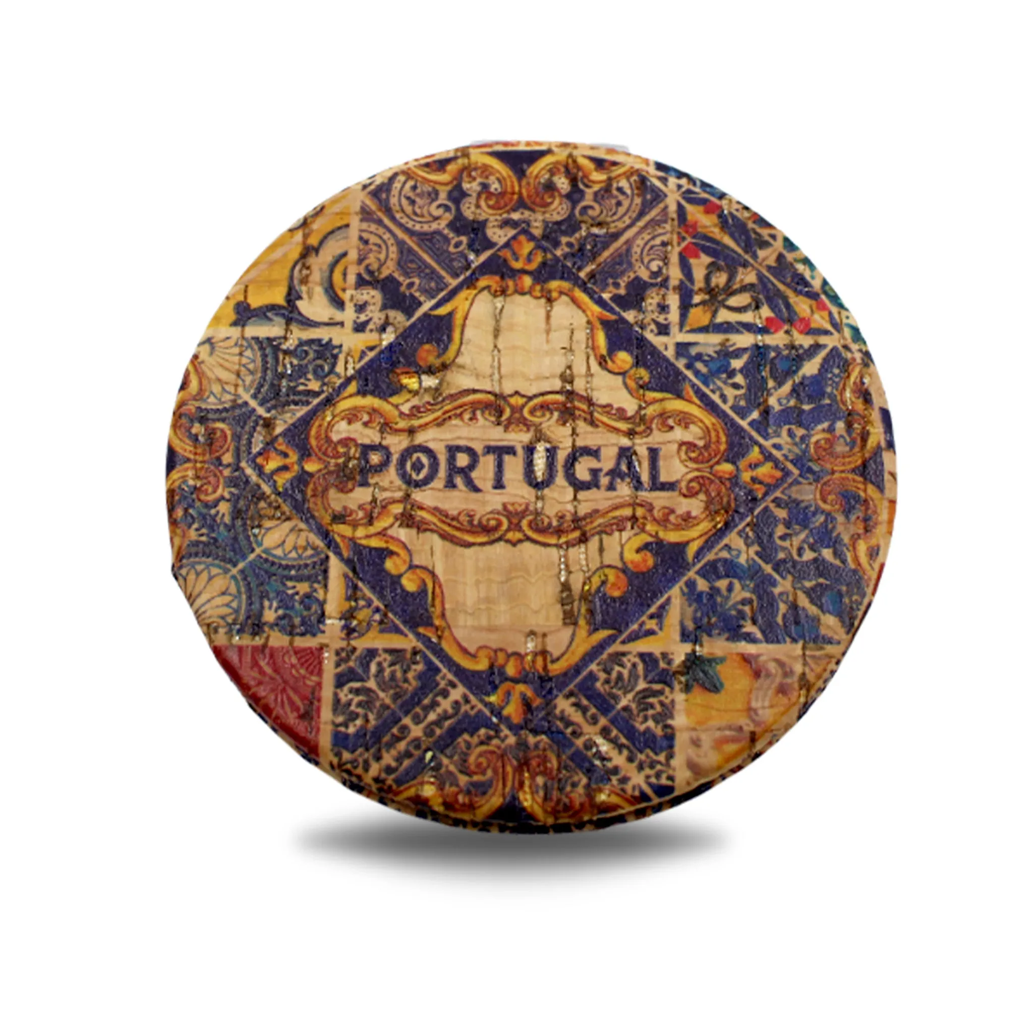 Tile Azulejo 100% Natural Cork Pocket Mirror, Makeup Mirror