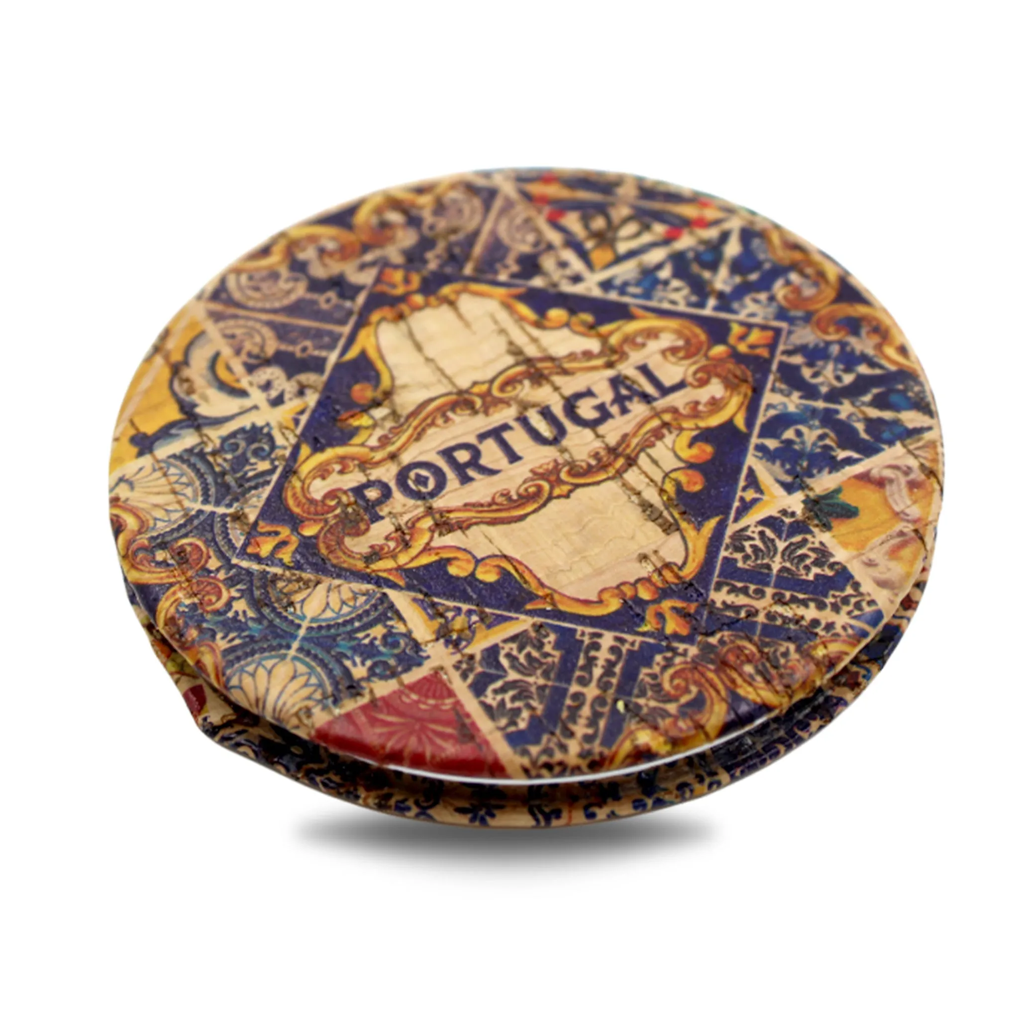 Tile Azulejo 100% Natural Cork Pocket Mirror, Makeup Mirror