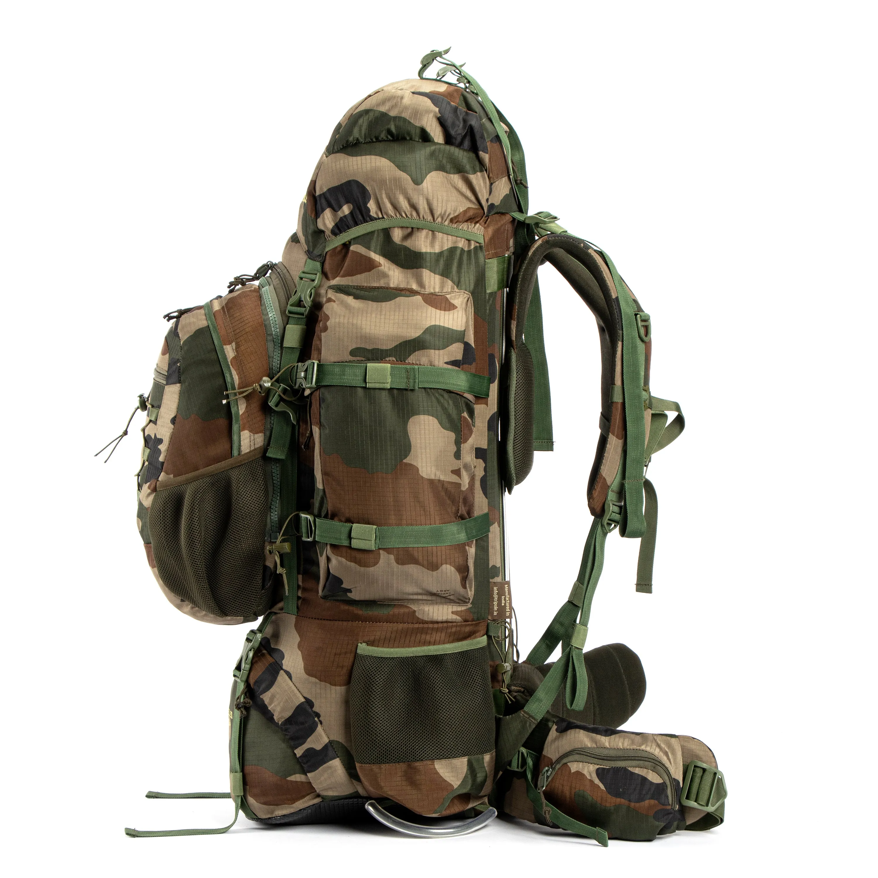 Tripole Colonel Pro Metal Frame Rucksack with Detachable Day Pack and Rain Cover for Trekking and Travelling | 5 Year Warranty (105 Ltr, Indian Army)