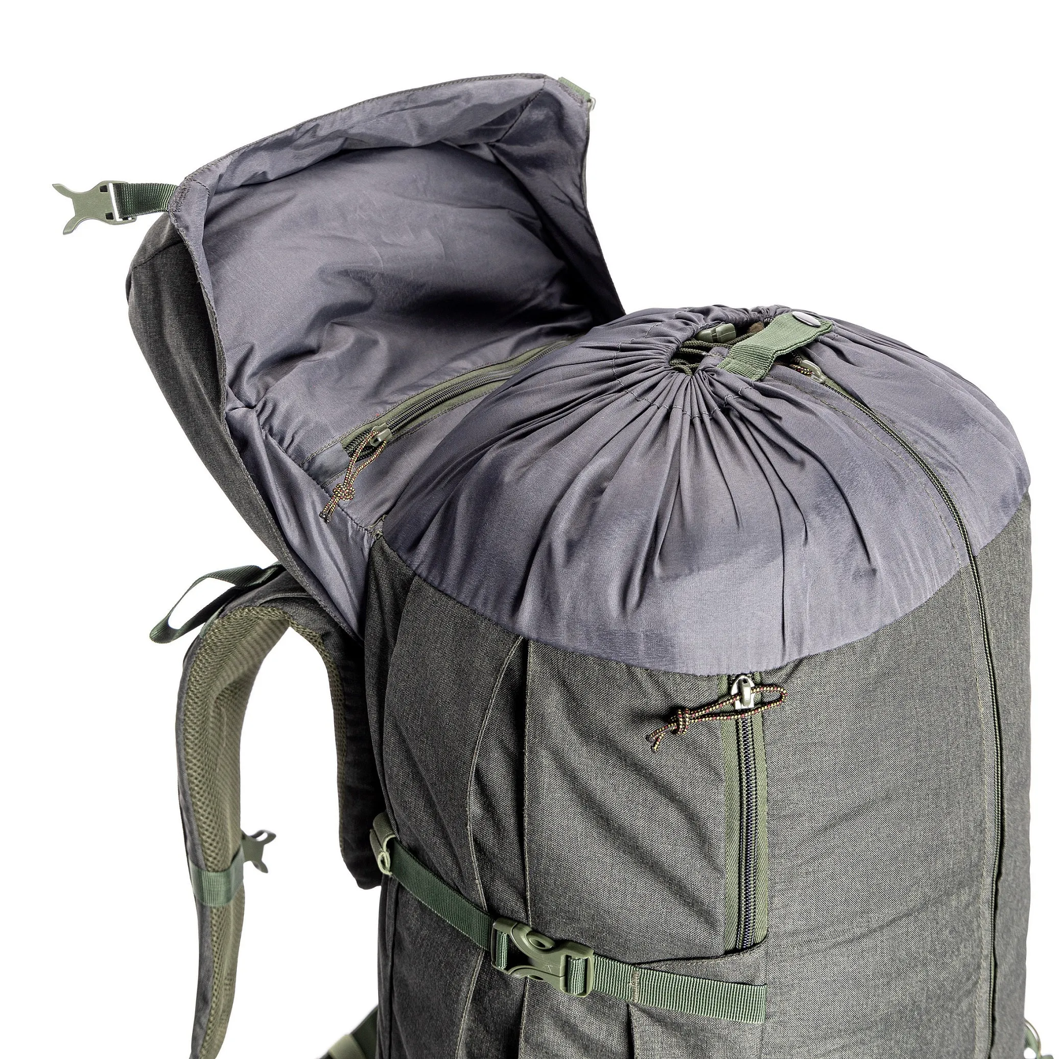 Tripole Terra Backpacking and Trekking Rucksack with Front Opening, Rain Cover and Metal Frame | 3 Year Warranty | Green | 75 Litres