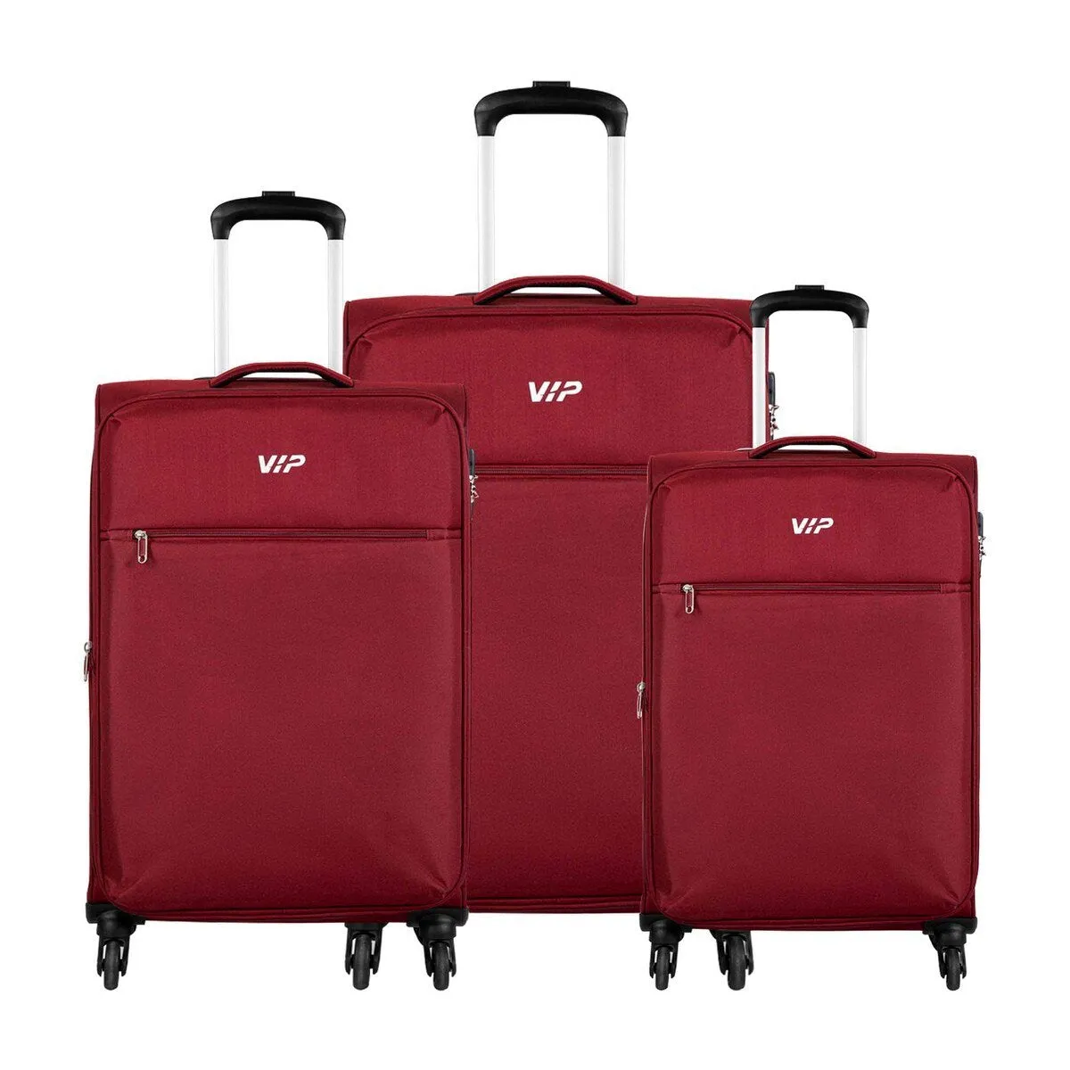 VIP Tivoli 4 Wheel Soft Trolley 58 69 80 3 Pcs Set Berry