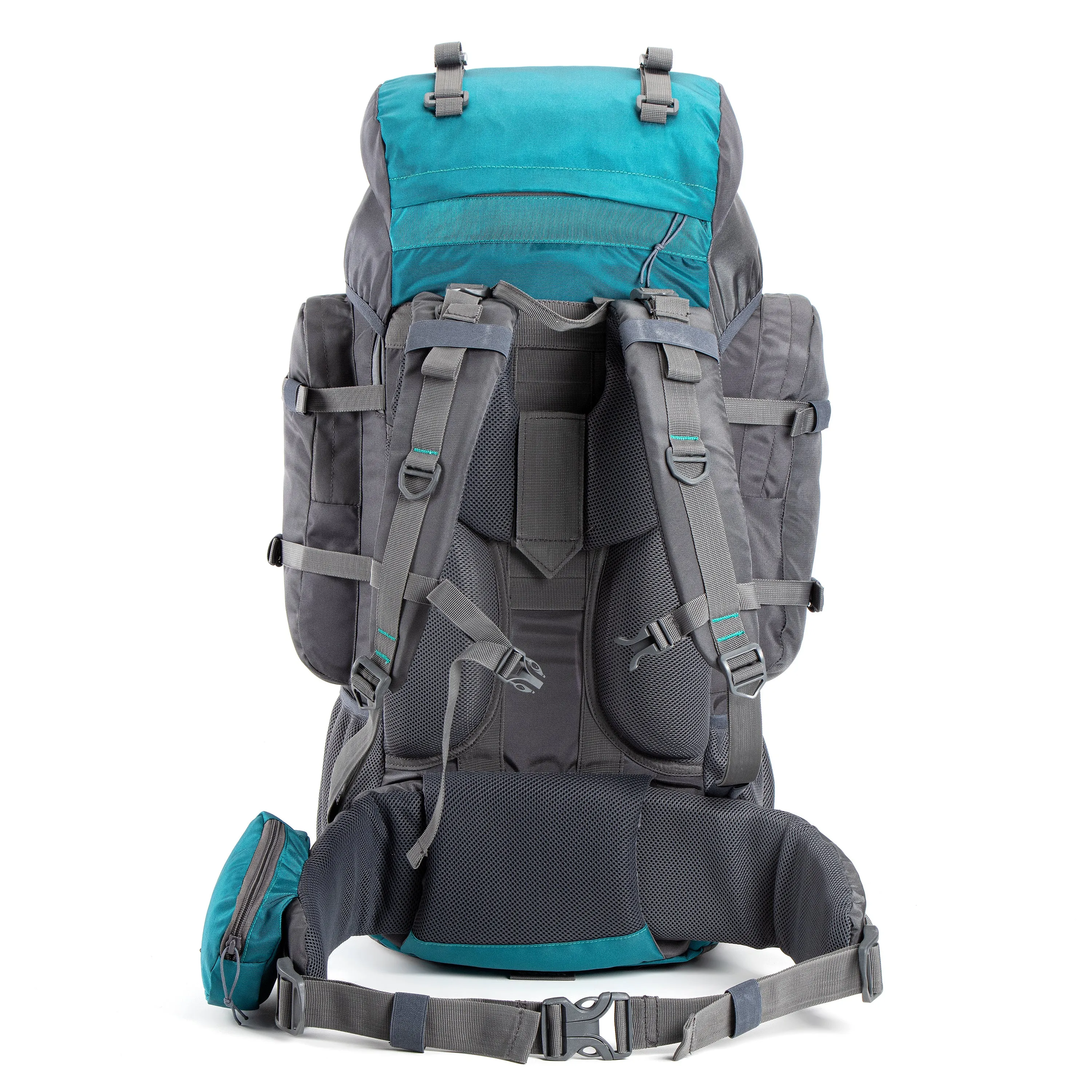 Walker 65 Litre Rucksack (Grey & Sea Green)   Foldable Day Pack