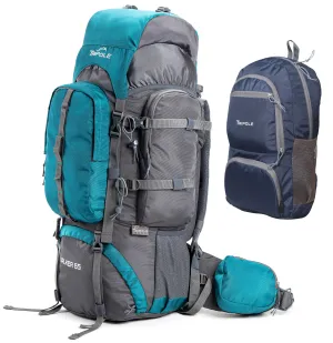 Walker 65 Litre Rucksack (Grey & Sea Green)   Foldable Day Pack