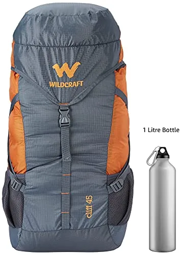 Wildcraft 45 Ltrs Grey and Orange Rucksack Large