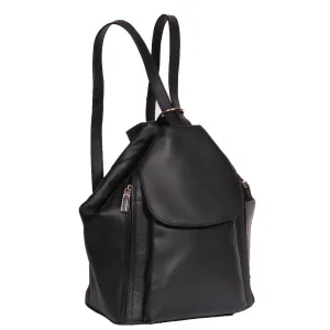 Womens Genuine Black Leather Backpack Walking Bag A57