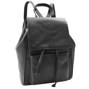 Womens Leather Backpack Black Casual Travel Rucksack Work Daypack Lydia